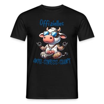 Méditation & Yoga Officiel Anti Stress - T-shirt homme - noir - Devant - AI Model Male 178 light (178cm)