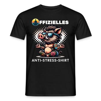 Méditation & Yoga Officiel Anti Stress - T-shirt homme - noir - Devant - AI Model Male 178 light (178cm)