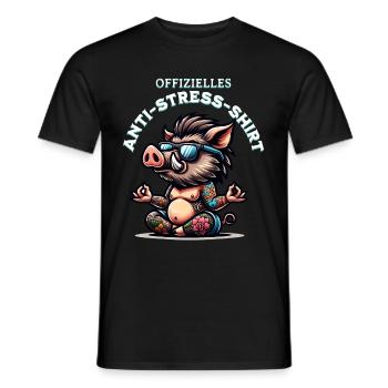 Méditation & Yoga Officiel Anti Stress - T-shirt homme - noir - Devant - AI Model Male 178 light (178cm)