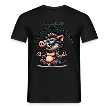 Méditation & Yoga Officiel Anti Stress - T-shirt homme - noir - Devant - AI Model Male 178 light (178cm)
