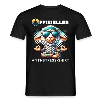 Méditation & Yoga Officiel Anti Stress - T-shirt homme - noir - Devant - AI Model Male 178 light (178cm)