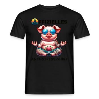 Méditation & Yoga Officiel Anti Stress - T-shirt homme - noir - Devant - AI Model Male 178 light (178cm)