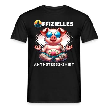 Méditation & Yoga Officiel Anti Stress - T-shirt homme - noir - Devant - AI Model Male 178 light (178cm)