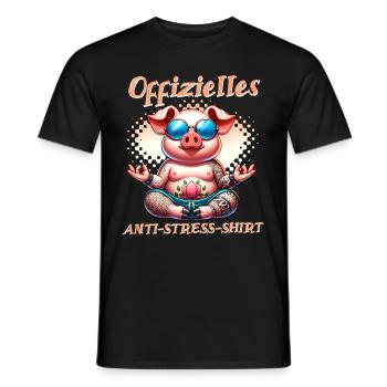Méditation & Yoga Officiel Anti Stress - T-shirt homme - noir - Devant - AI Model Male 178 light (178cm)
