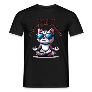 Méditation & Yoga Officiel Anti Stress - T-shirt homme - noir - Devant - AI Model Male 178 light (178cm)