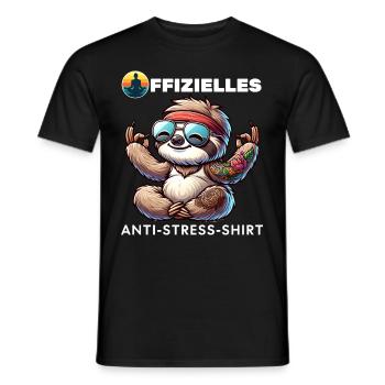Méditation & Yoga Officiel Anti Stress - T-shirt homme - noir - Devant - AI Model Male 178 light (178cm)