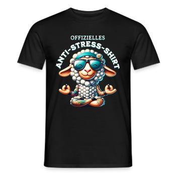 Méditation & Yoga Officiel Anti Stress - T-shirt homme - noir - Devant - AI Model Male 178 light (178cm)