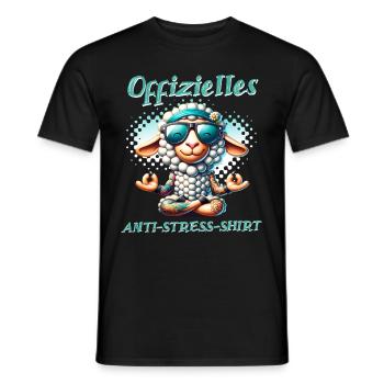 Méditation & Yoga Officiel Anti Stress - T-shirt homme - noir - Devant - AI Model Male 178 light (178cm)