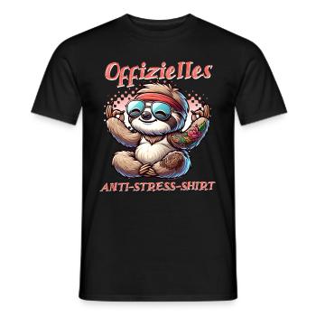 Méditation & Yoga Officiel Anti Stress - T-shirt homme - noir - Devant - AI Model Male 178 light (178cm)