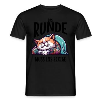 I'm tired so the round has to sleep in the square - Men's T-Shirt - black - Front - AI Model Male 178 light (178cm)