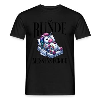 I'm tired so the round has to sleep in the square - Men's T-Shirt - black - Front - AI Model Male 178 light (178cm)