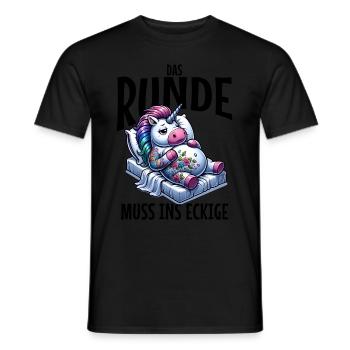 I'm tired so the round has to sleep in the square - Men's T-Shirt - black - Front - AI Model Male 178 light (178cm)
