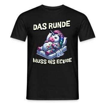 I'm tired so the round has to sleep in the square - Men's T-Shirt - black - Front - AI Model Male 178 light (178cm)