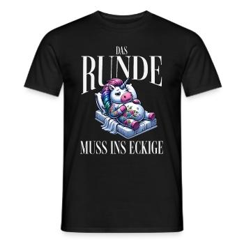 I'm tired so the round has to sleep in the square - Men's T-Shirt - black - Front - AI Model Male 178 light (178cm)