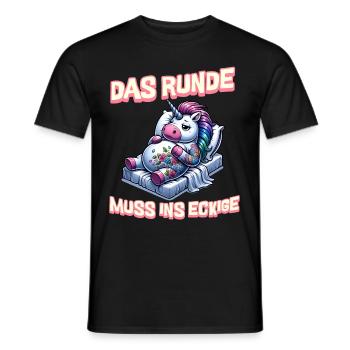 I'm tired so the round has to sleep in the square - Men's T-Shirt - black - Front - AI Model Male 178 light (178cm)