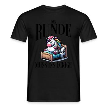I'm tired so the round has to sleep in the square - Men's T-Shirt - black - Front - AI Model Male 178 light (178cm)