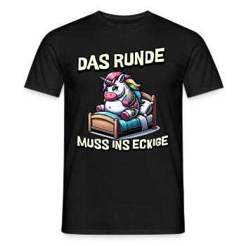 I'm tired so the round has to sleep in the square - Men's T-Shirt - black - Front - AI Model Male 178 light (178cm)