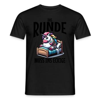 I'm tired so the round has to sleep in the square - Men's T-Shirt - black - Front - AI Model Male 178 light (178cm)