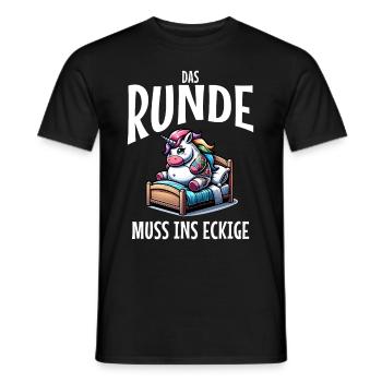 Je suis fatigué donc le rond doit dormir dans le carré - T-shirt homme - noir - Devant - AI Model Male 178 light (178cm)