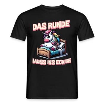 I'm tired so the round has to sleep in the square - Men's T-Shirt - black - Front - AI Model Male 178 light (178cm)