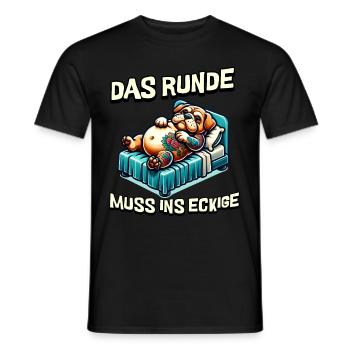I'm tired so the round has to sleep in the square - Men's T-Shirt - black - Front - AI Model Male 178 light (178cm)
