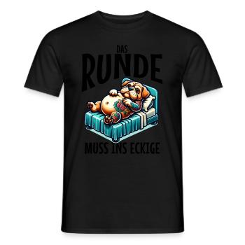 I'm tired so the round has to sleep in the square - Men's T-Shirt - black - Front - AI Model Male 178 light (178cm)
