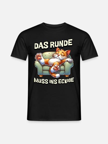 Bin Müde somit muss das runde ins Eckige Schlafen - Männer T-Shirt - Schwarz
