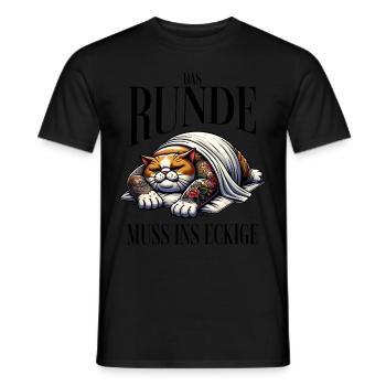 I'm tired so the round has to sleep in the square - Men's T-Shirt - black - Front - AI Model Male 178 light (178cm)