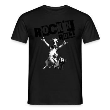 Festival de musique Rock Kuh Rock n Roll - T-shirt homme - noir - Devant - AI Model Male 178 light (178cm)