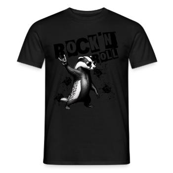 Festival de musique Rock Badger Rock n Roll - T-shirt homme - noir - Devant - AI Model Male 178 light (178cm)