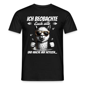 Je vous surveille tous et je prends des notes - T-shirt homme - noir - Devant - AI Model Male 178 light (178cm)