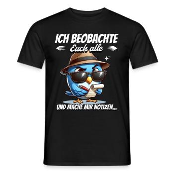 Je vous surveille tous et je prends des notes - T-shirt homme - noir - Devant - AI Model Male 178 light (178cm)
