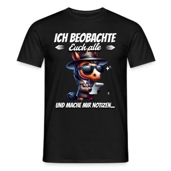 Je vous surveille tous et je prends des notes - T-shirt homme - noir - Devant - AI Model Male 178 light (178cm)