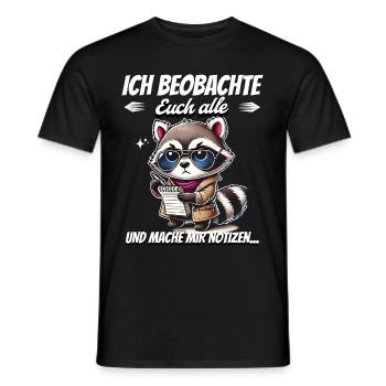 Je vous surveille tous et je prends des notes - T-shirt homme - noir - Devant - AI Model Male 178 light (178cm)
