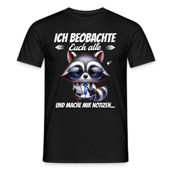 Je vous surveille tous et je prends des notes - T-shirt homme - noir - Devant - AI Model Male 178 light (178cm)