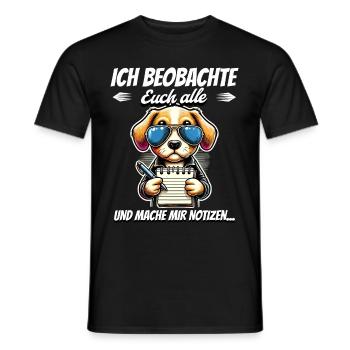 Je vous surveille tous et je prends des notes - T-shirt homme - noir - Devant - AI Model Male 178 light (178cm)