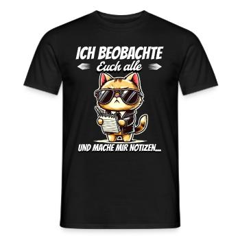 Je vous surveille tous et je prends des notes - T-shirt homme - noir - Devant - AI Model Male 178 light (178cm)