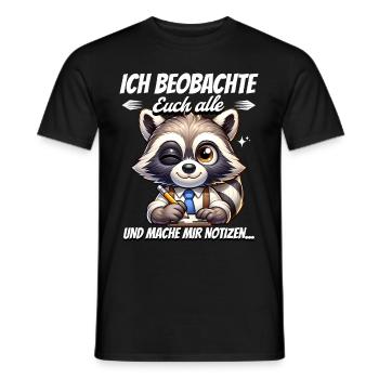 Je vous surveille tous et je prends des notes - T-shirt homme - noir - Devant - AI Model Male 178 light (178cm)