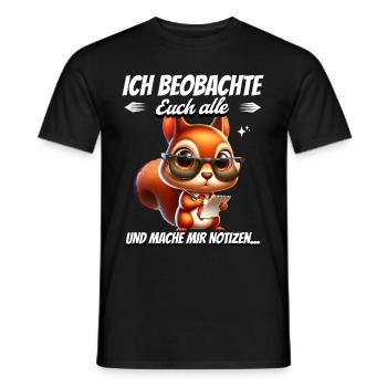 Je vous surveille tous et je prends des notes - T-shirt homme - noir - Devant - AI Model Male 178 light (178cm)