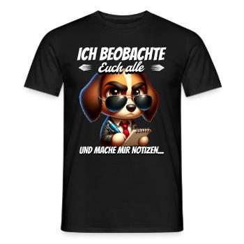 Je vous surveille tous et je prends des notes - T-shirt homme - noir - Devant - AI Model Male 178 light (178cm)