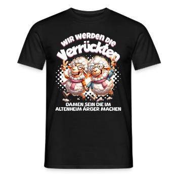 Funny sheep make trouble BFF - Men's T-Shirt - black - Front - AI Model Male 178 light (178cm)