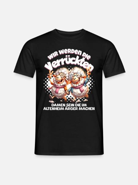 Funny sheep make trouble BFF - Men's T-Shirt - black