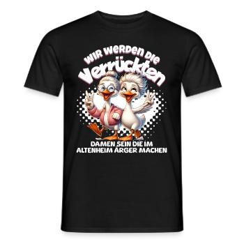 Funny Duck Trouble Make BFF - Men's T-Shirt - black - Front - AI Model Male 178 light (178cm)