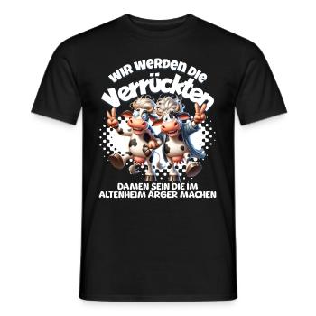 Funny cows make trouble BFF - Men's T-Shirt - black - Front - AI Model Male 178 light (178cm)