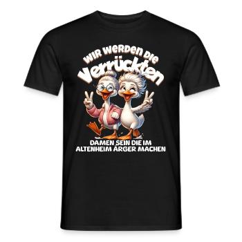 Funny Duck Trouble Make BFF - Men's T-Shirt - black - Front - AI Model Male 178 light (178cm)
