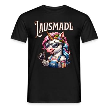 Tracht Damen Outfit Dirndl Ersatz Lausmadl - Men's T-Shirt - black - Front - AI Model Male 178 light (178cm)