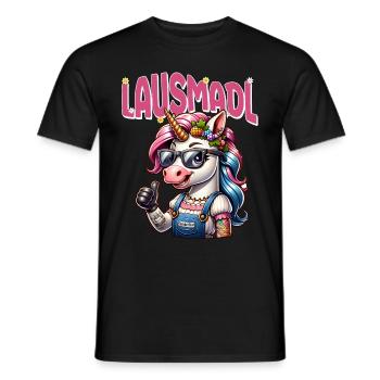 Tracht Damen Outfit Dirndl Ersatz Lausmadl - Men's T-Shirt - black - Front - AI Model Male 178 light (178cm)
