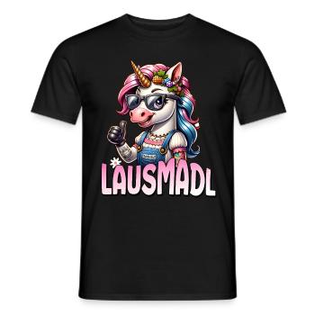 Tracht Damen Outfit Dirndl Ersatz Lausmadl - Men's T-Shirt - black - Front - AI Model Male 178 light (178cm)