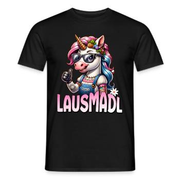 Tracht Damen Outfit Dirndl Ersatz Lausmadl - Men's T-Shirt - black - Front - AI Model Male 178 light (178cm)