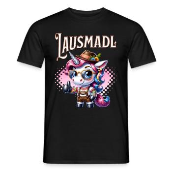 Tracht Damen Outfit Dirndl Ersatz Lausmadl - Men's T-Shirt - black - Front - AI Model Male 178 light (178cm)